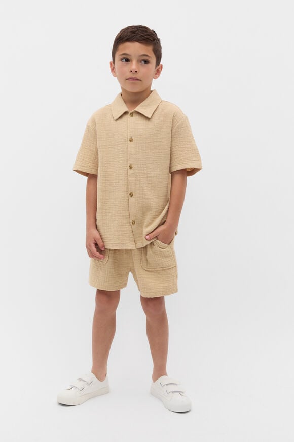 Pull On Texture Short  Ecru  hi-res