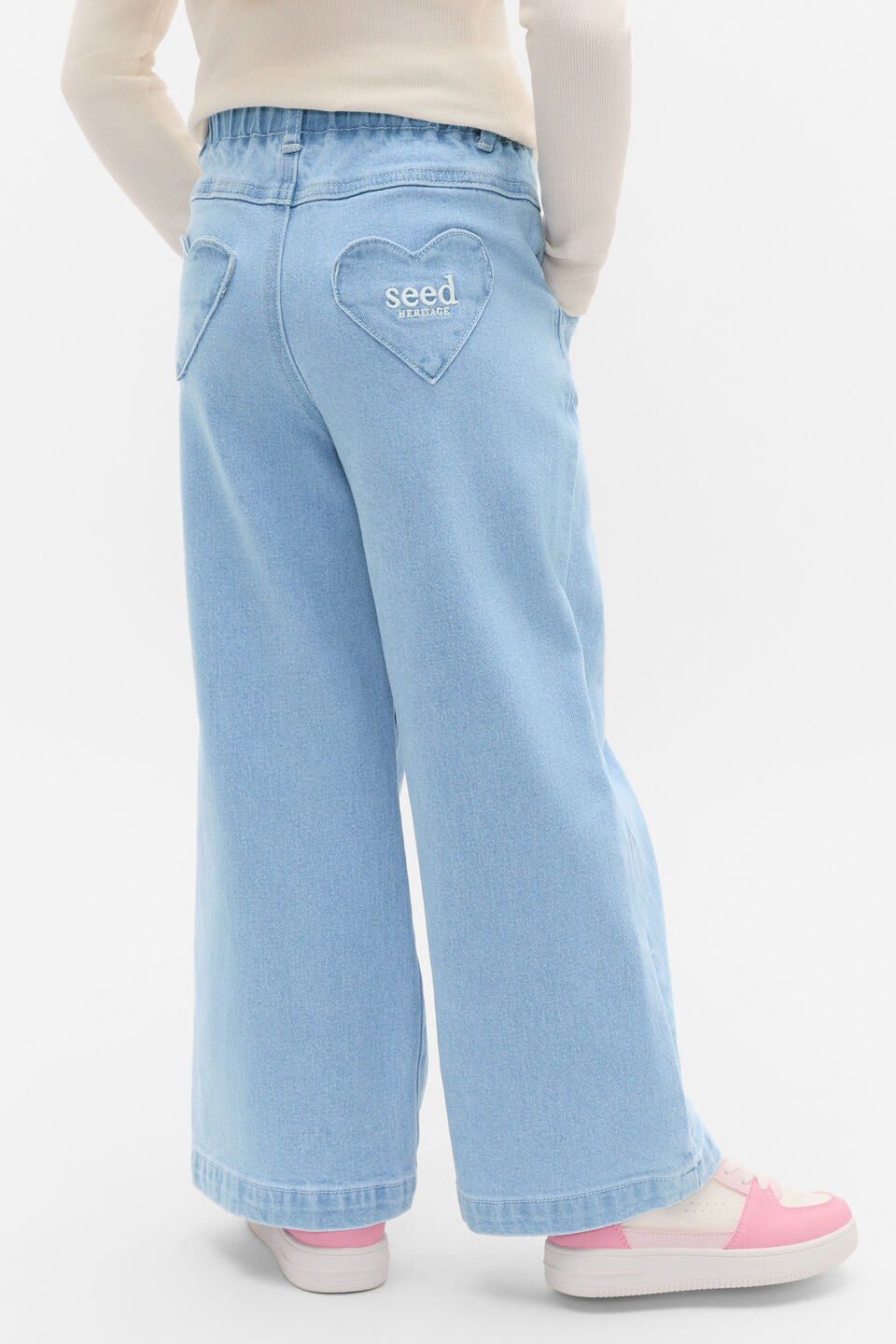 Heart Pocket Denim Jean  Cloud Blue Wash