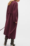Wool Blend Collarless Coat  Plum Red  hi-res