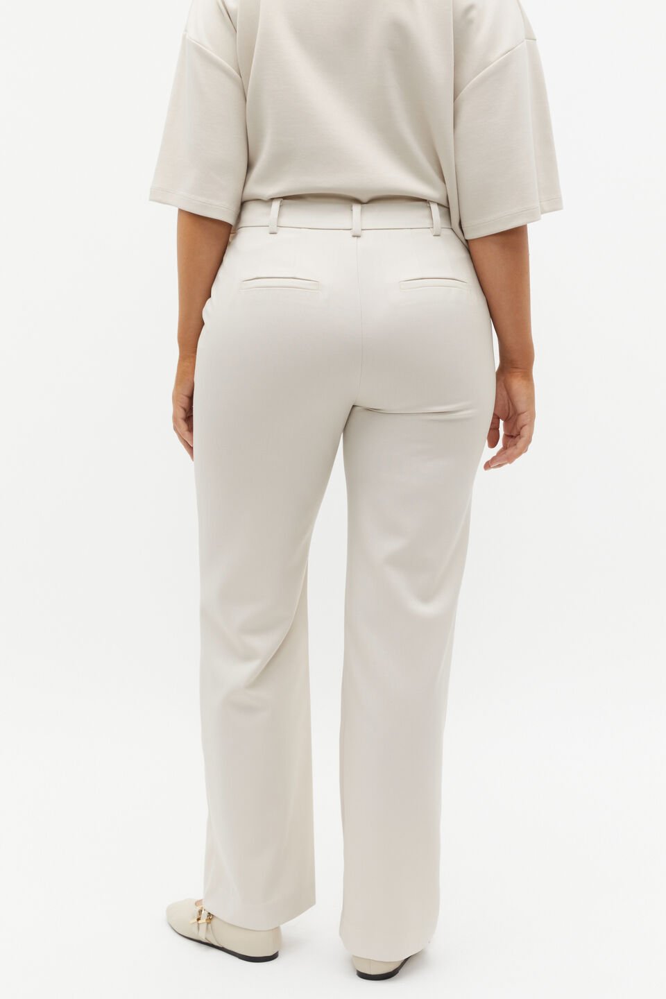Wool Blend Tailored Pant  Oat