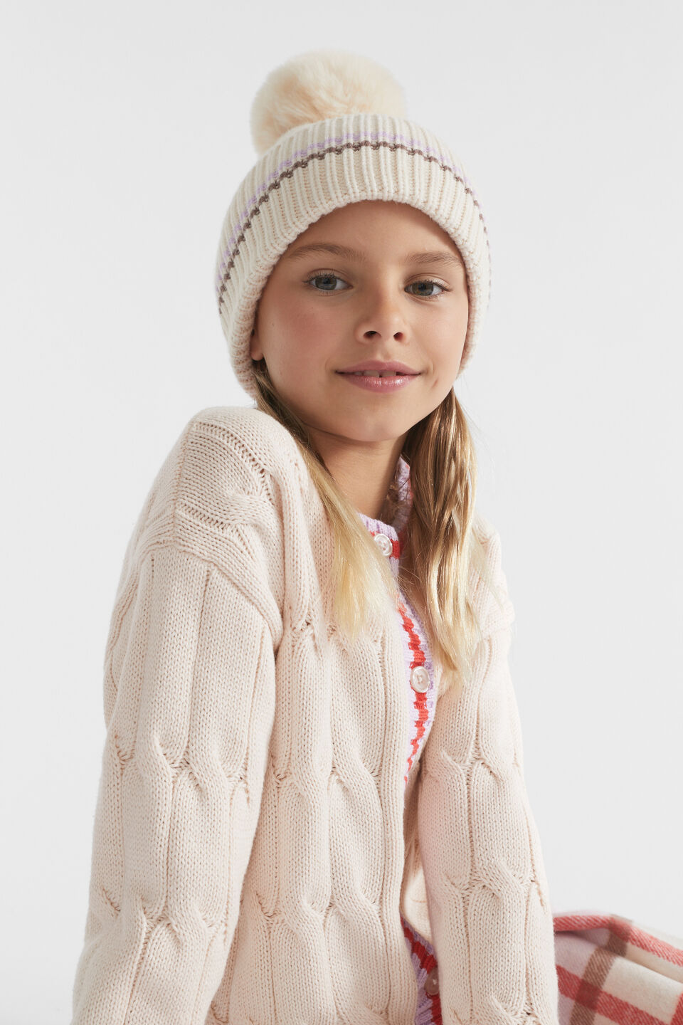 Contrast Stripe Beanie  Multi