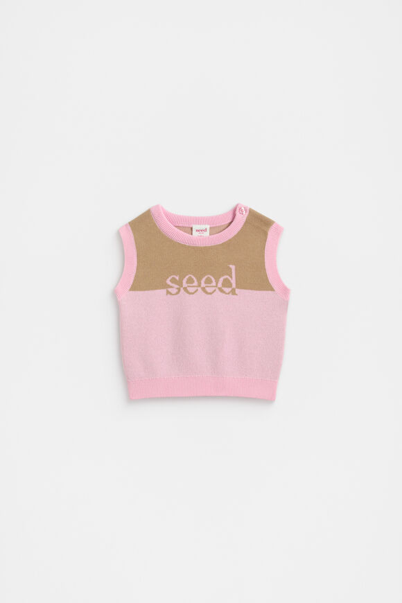 Logo Knit Vest  Petal Pink  hi-res