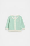 Colourblock Knit Cardigan  Mint  hi-res