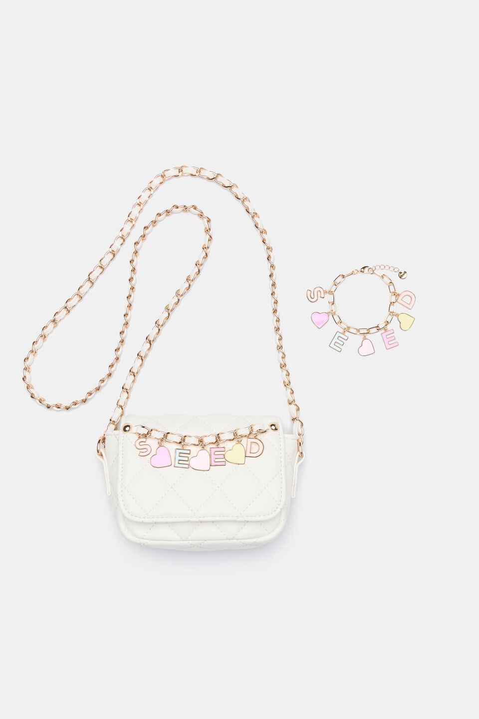Quilted Charm Bag  Classic Cream