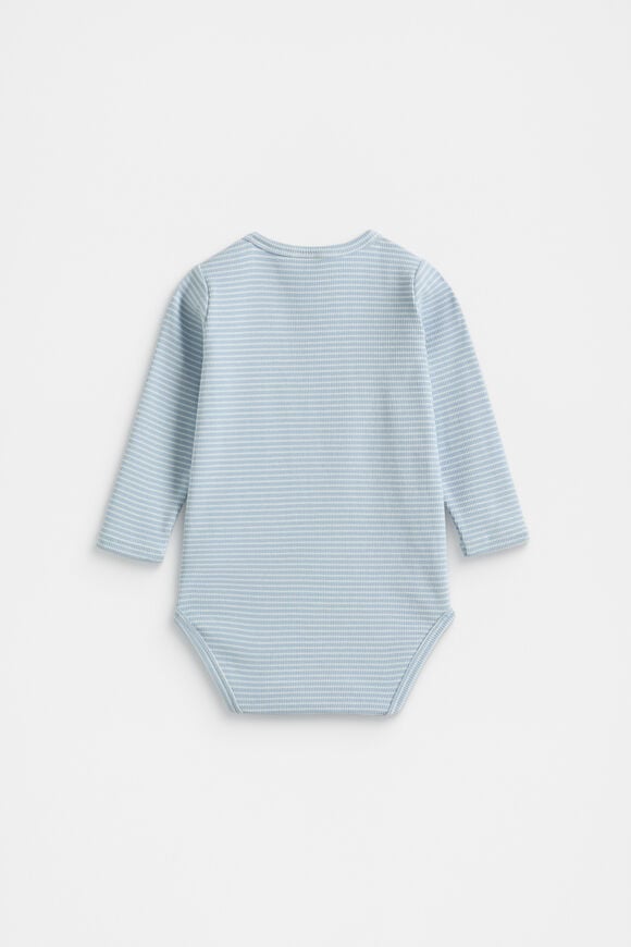 Core Rib Logo Bodysuit  Blue Stripe  hi-res