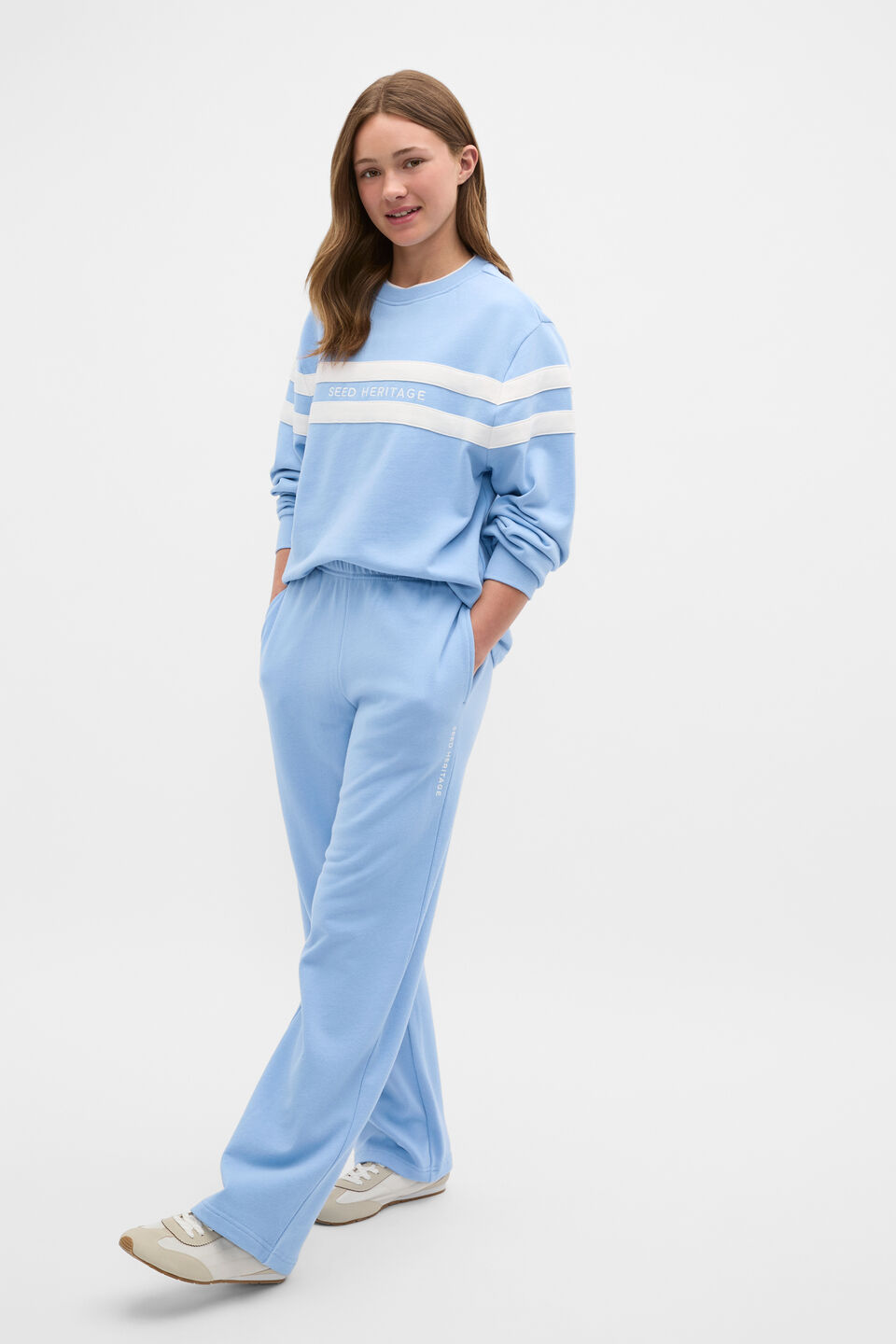 Relaxed Logo Crew Sweat  Cloud Blue