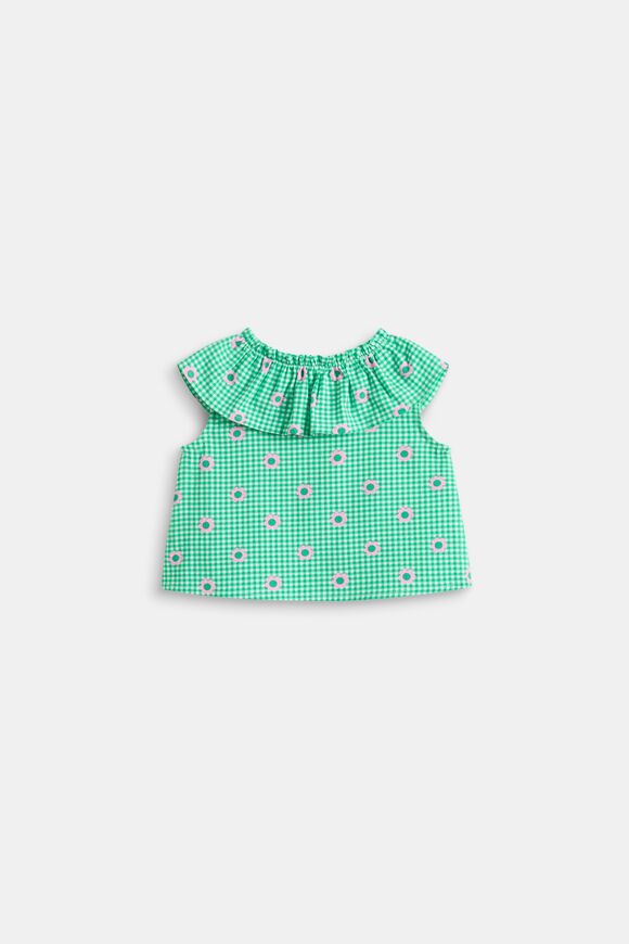 Check Flower Top  Light Evergreen  hi-res