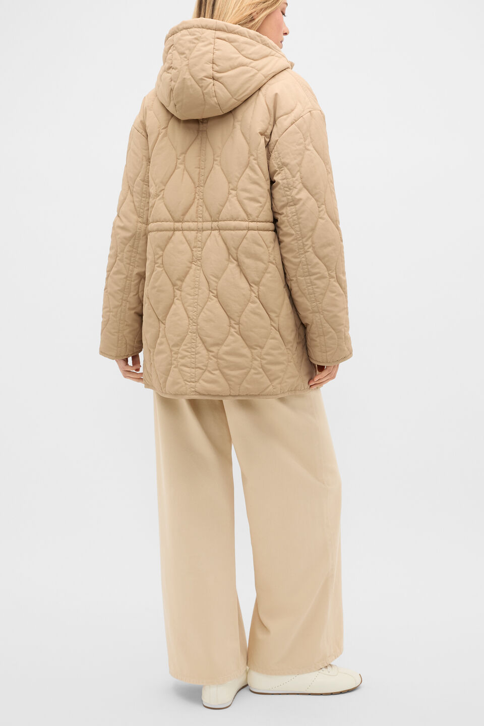 Quilted Drawcord Jacket  Sandstone