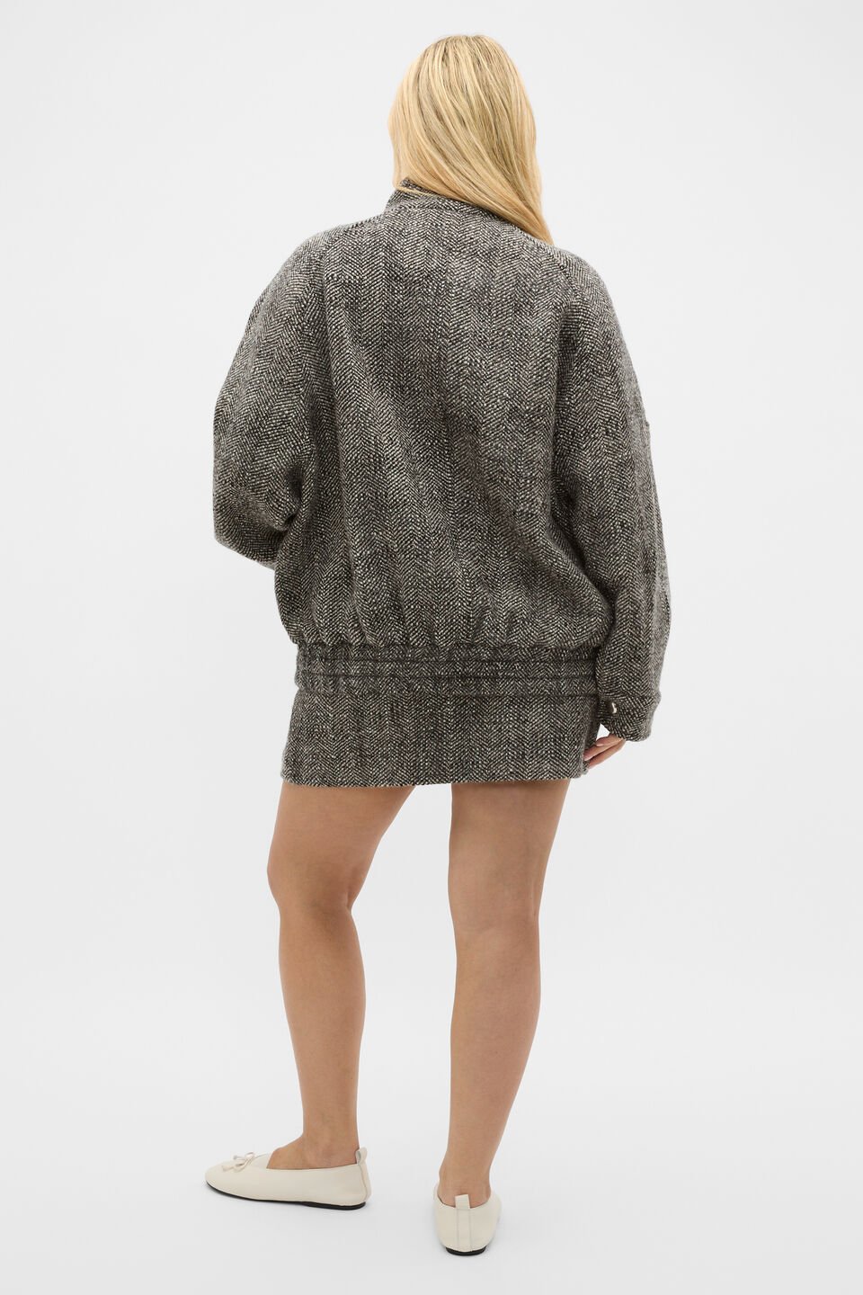 Oversized Textured Jacket  Pale Slate Crossdye