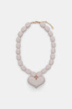 Beaded Heart Necklace  Pale Blossom  hi-res