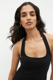 Rib Halter Top  Black  hi-res