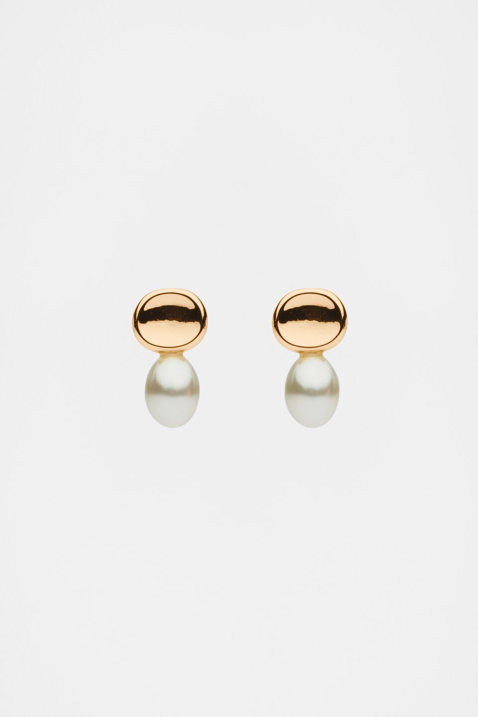 Pearl Drop Stud Earring  Gold