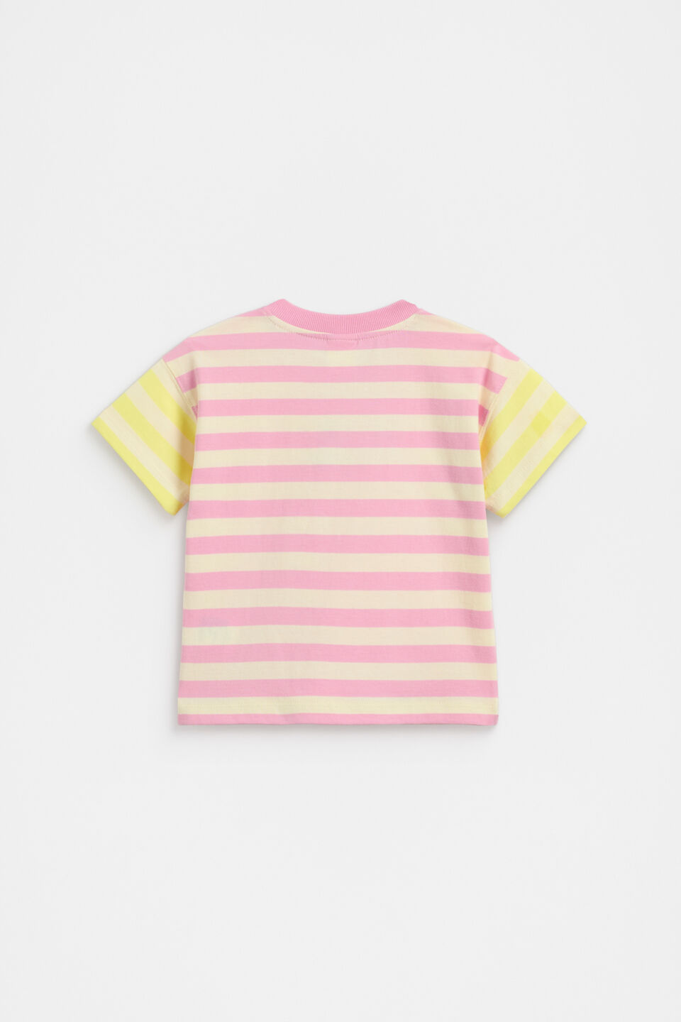 Stripe Colourblock Logo Tee  Candy Pink Stripe