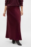 Satin Midi Skirt  Plum Red  hi-res