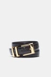 Elle Square Buckle Belt  Coffee Bean Snake Print  hi-res