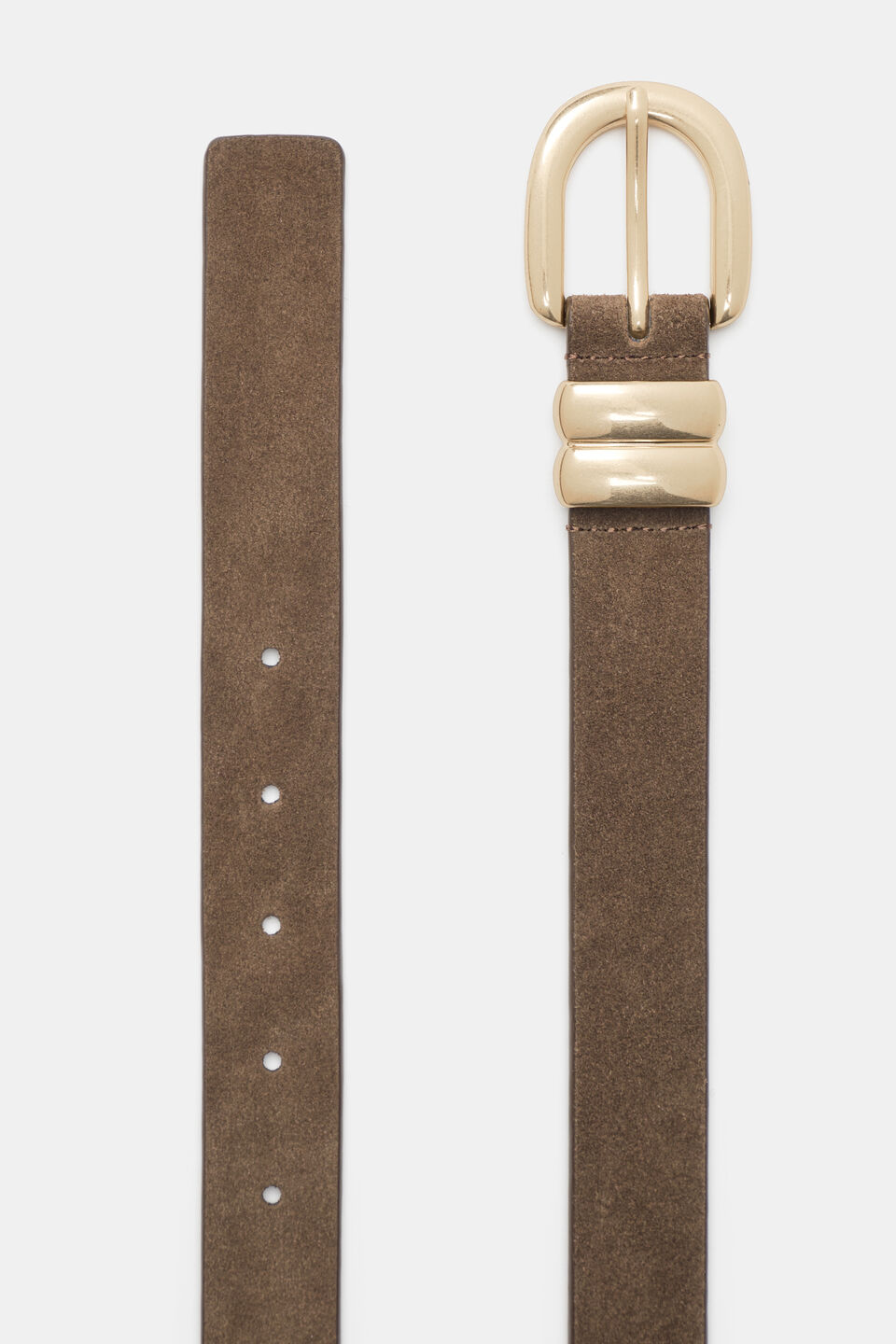 Billie Double Keeper Belt  Cocoa Suede