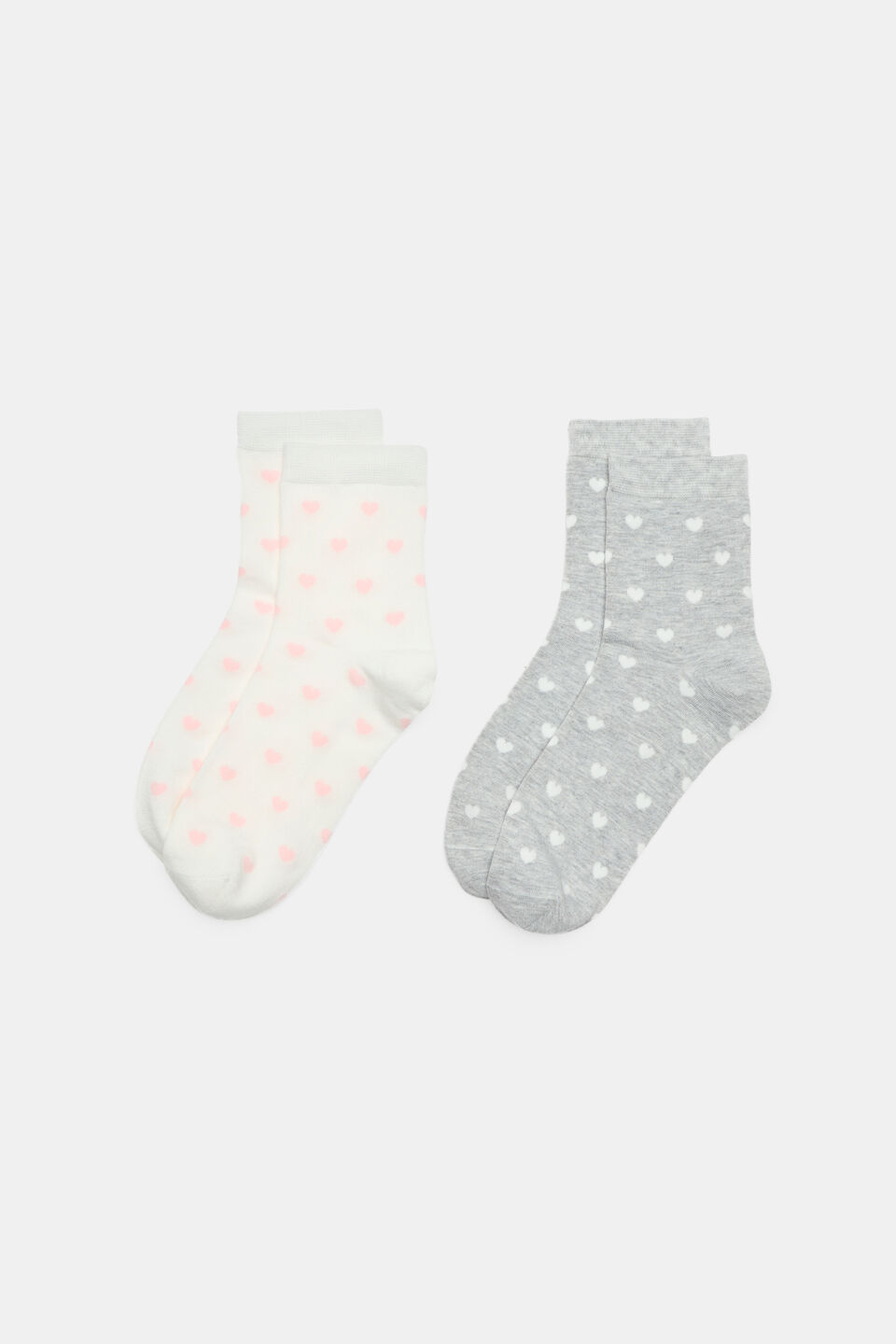 2 Pack Heart Print Socks  Multi