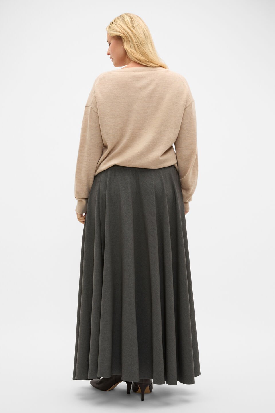 Crossdye Suit Skirt  Charcoal Crossdye