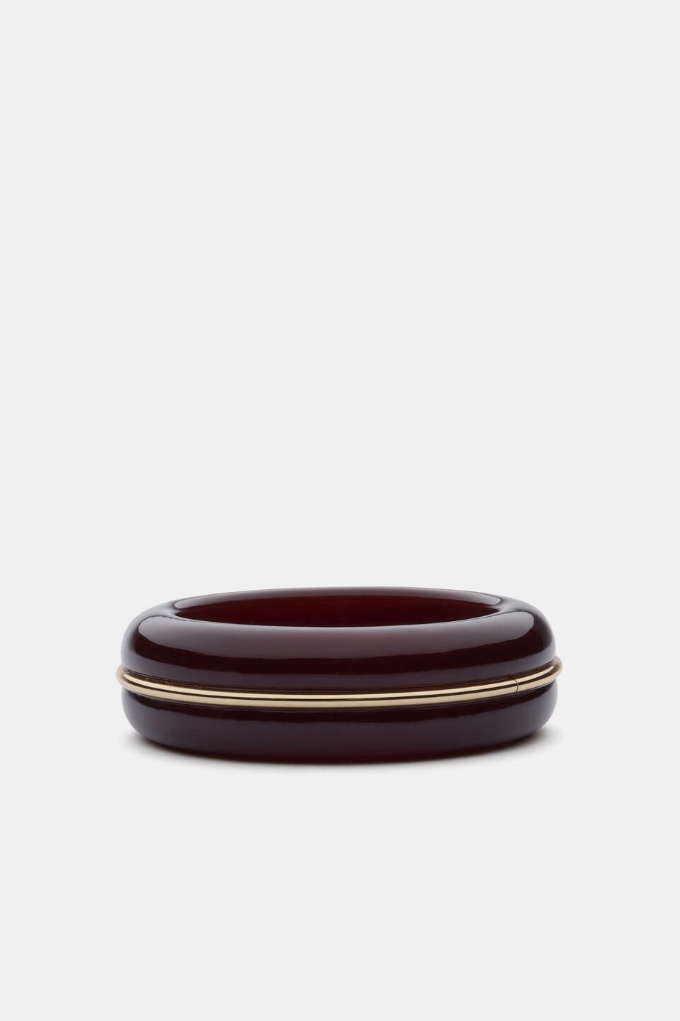 Metal Insert Resin Bangle  Plum Red