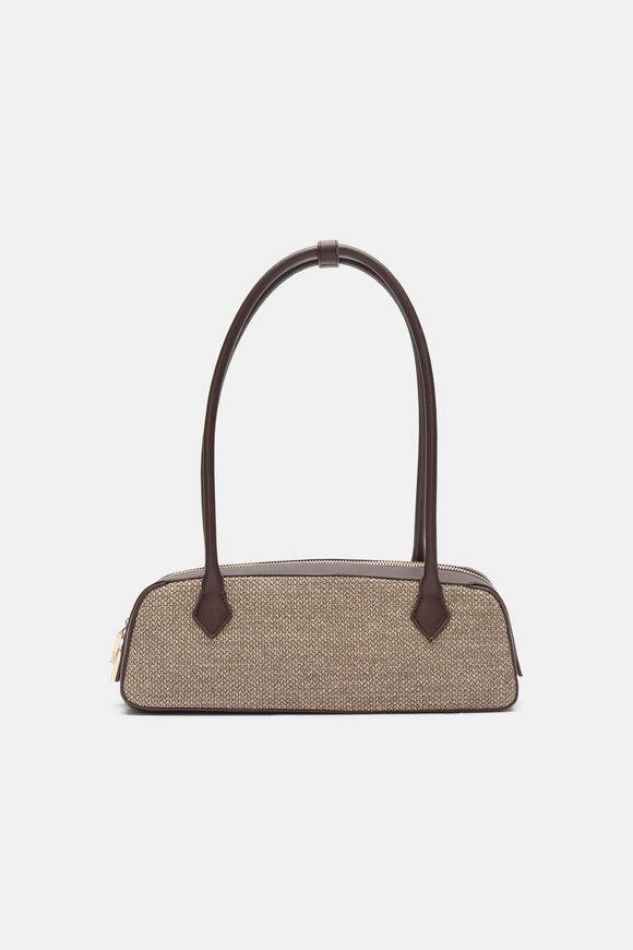 Textured Detail Shoulder Bag  Chocolate  hi-res