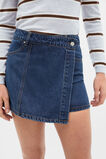 Panelled Denim Skort  Ink Wash  hi-res