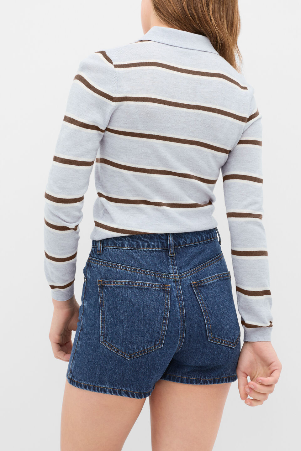 Panelled Denim Skort  Ink Wash