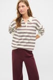 Variegated Stripe Polo Knit  Plum Red Stripe  hi-res