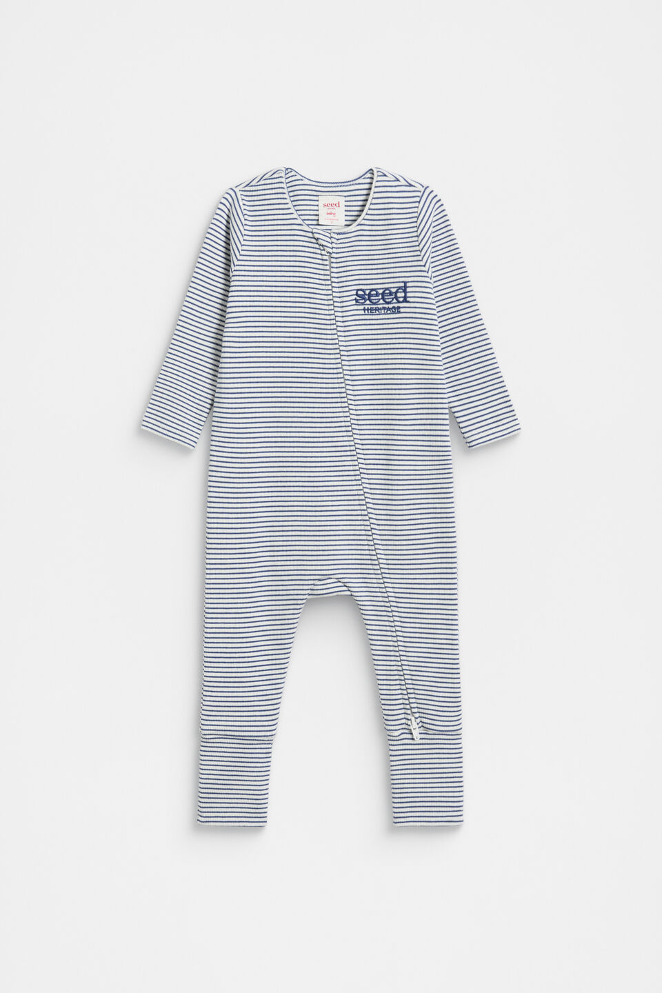 Core Logo Zipsuit  Navy Stripe