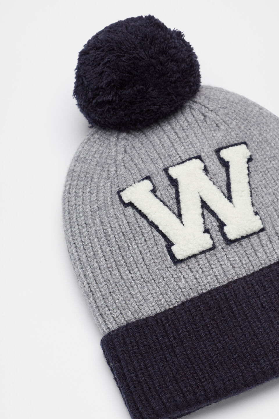 Colourblock Initial Beanie  W