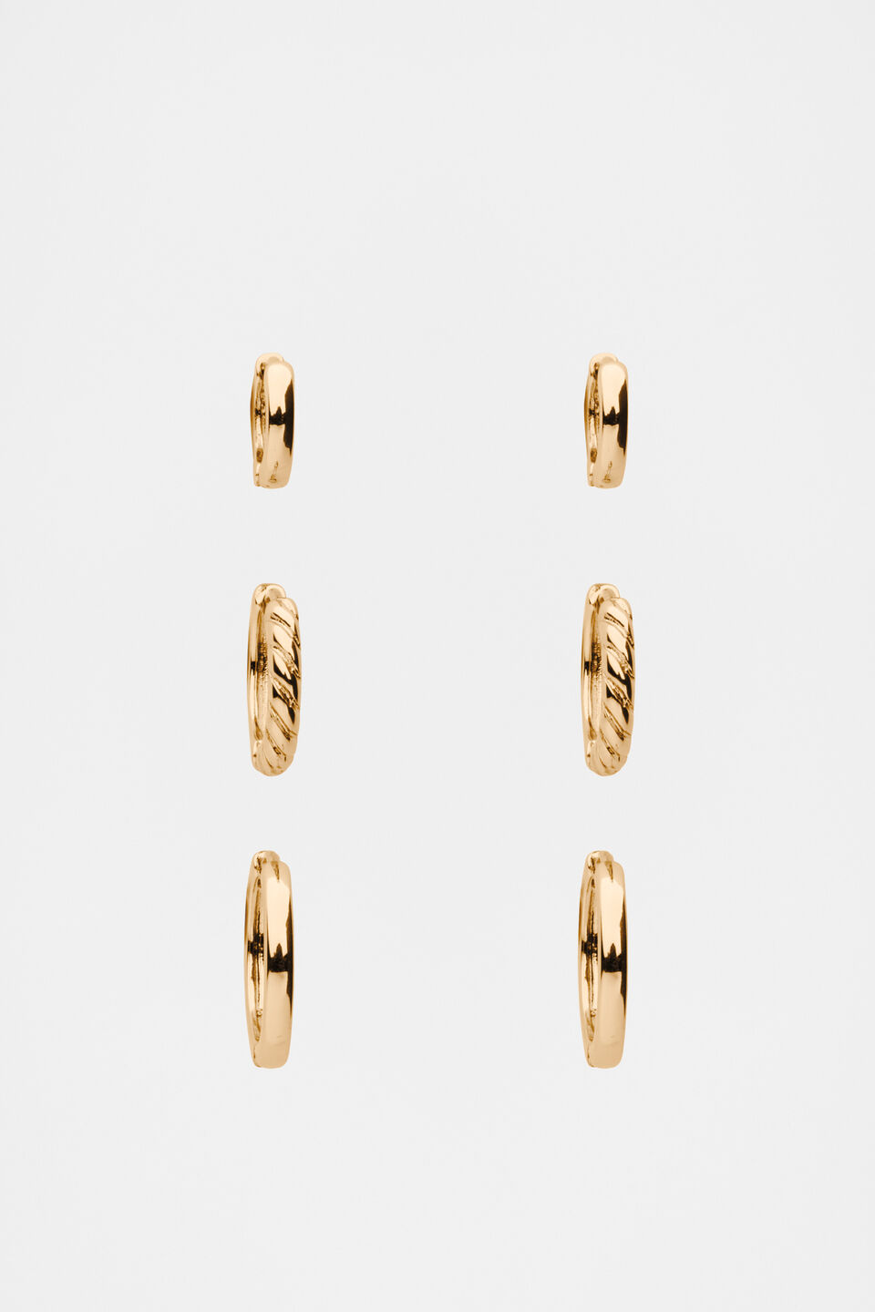 Textured Huggie Ear Pack  Gold