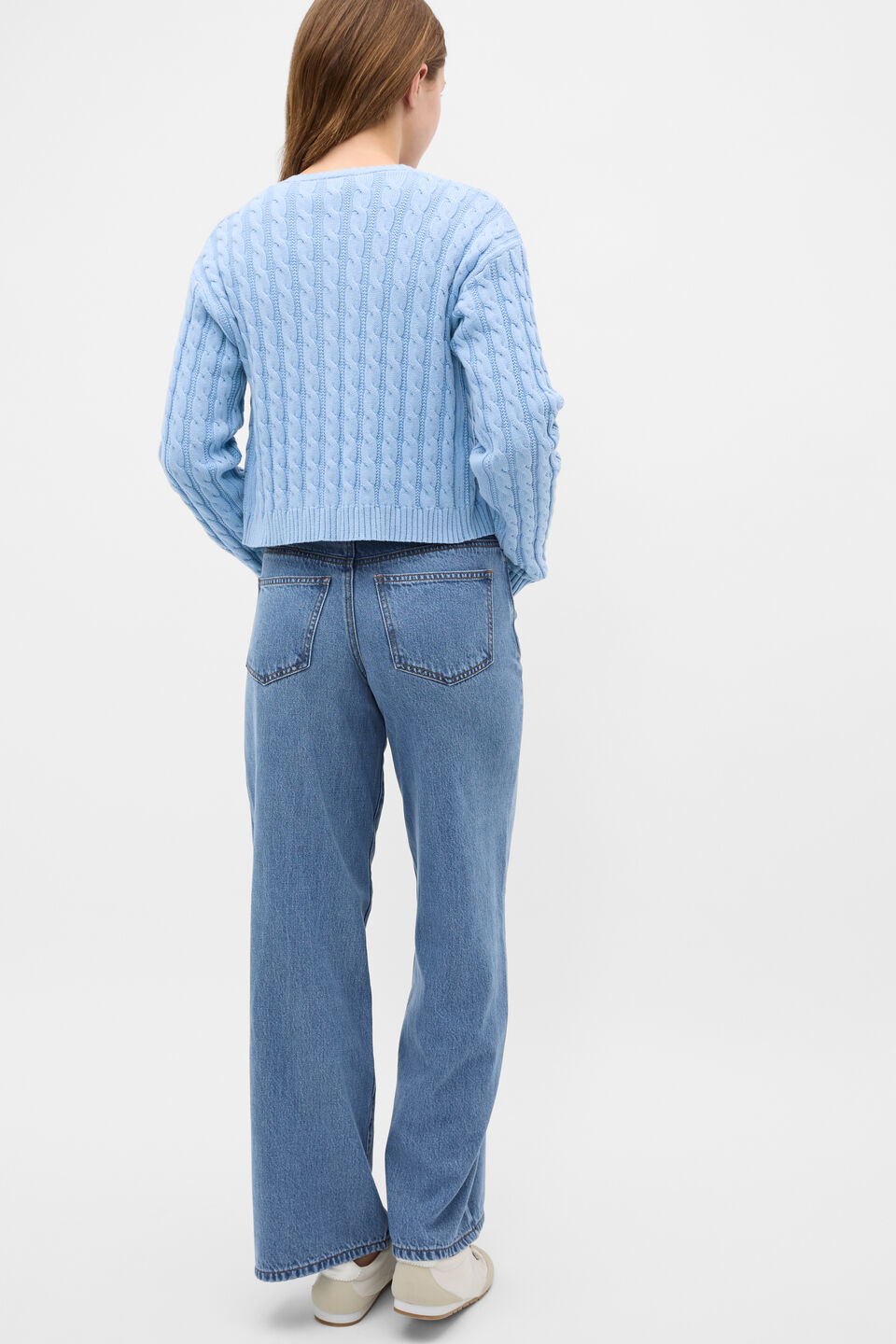 Cable Knit Cardigan  Cloud Blue