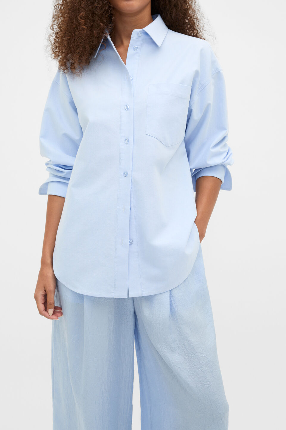 Cotton Relaxed Shirt  Arctic Blue