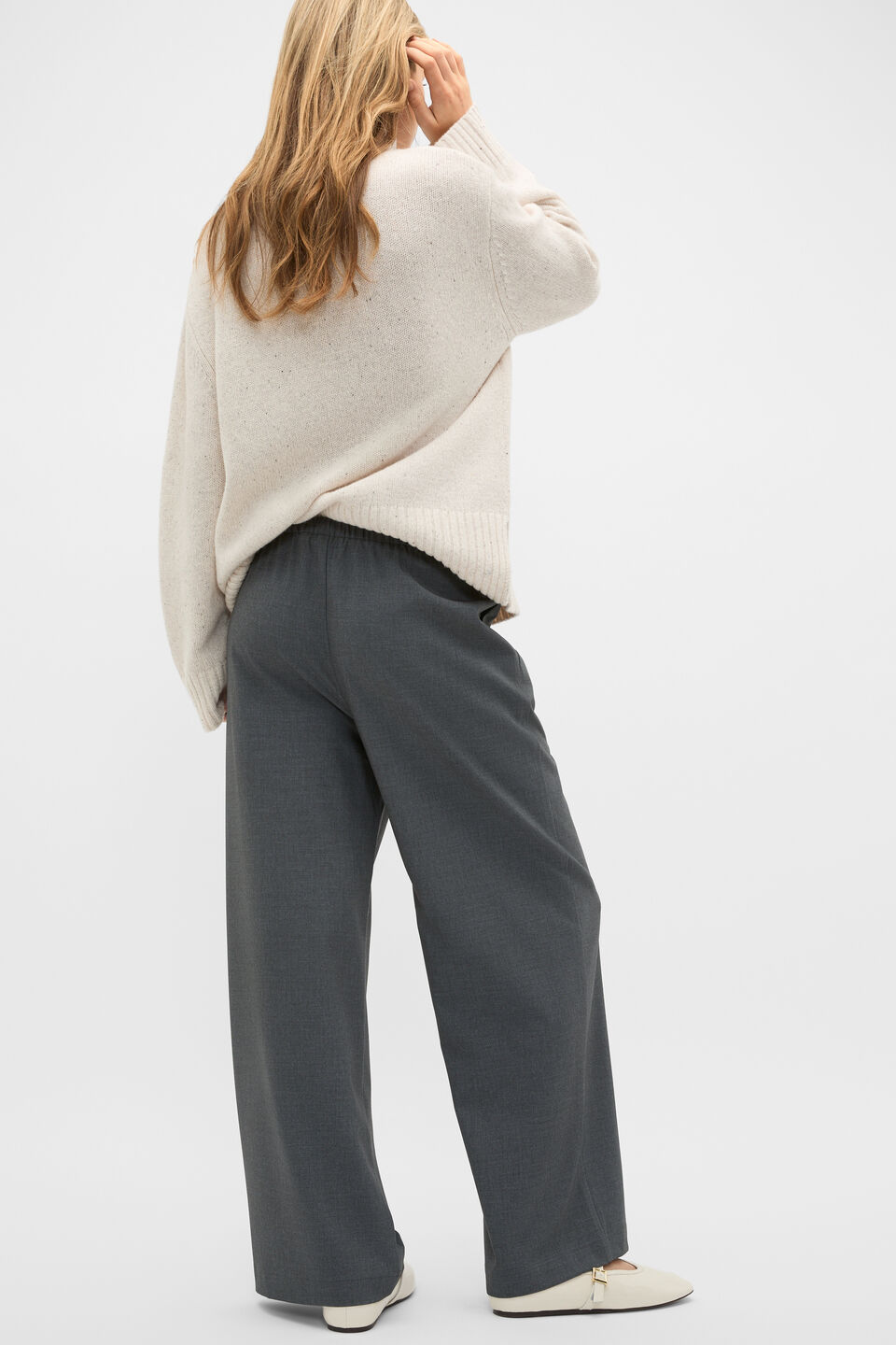 Elasticated Straight Leg Pant  Charcoal Crossdye