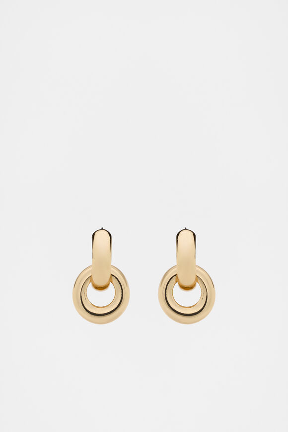 Round Drop Hoop  Gold  hi-res