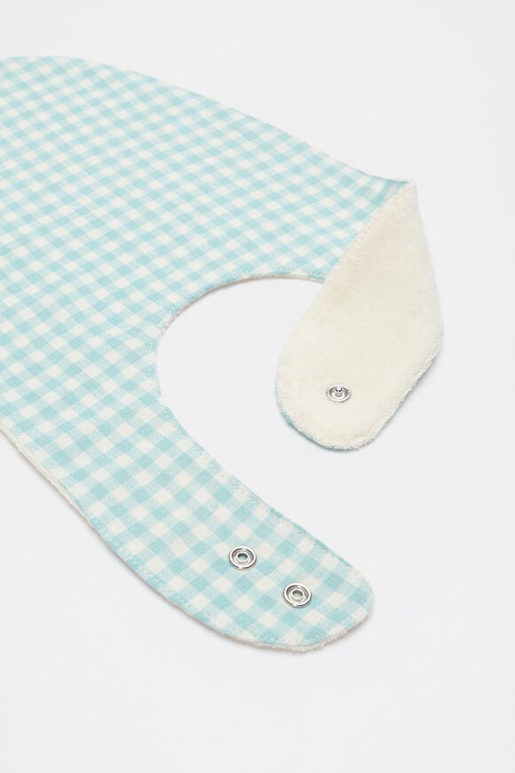 Gingham Dribble Bib  Seaspray  hi-res