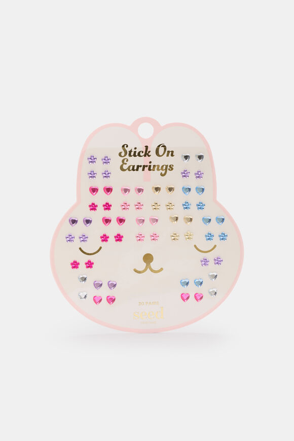 Bunny Stick On Earrings  Multi  hi-res