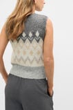 Argyle Knit Vest  Pale Slate Marle  hi-res