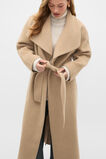 Wool Blend Waterfall Coat  Sandstone Marle  hi-res