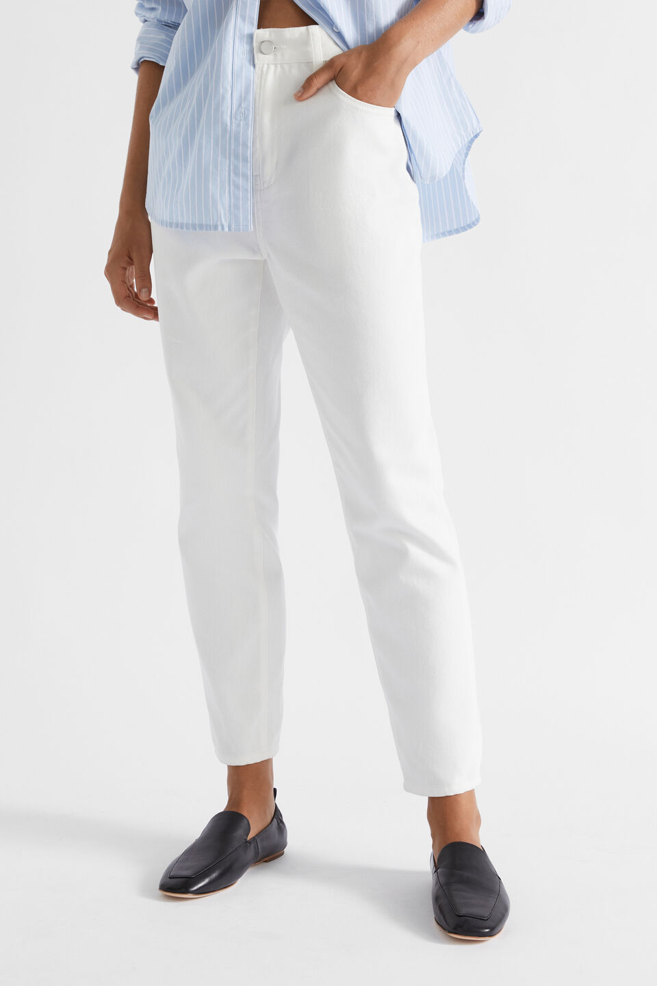 Core Cotton Slim Leg Jean  Cloud Cream