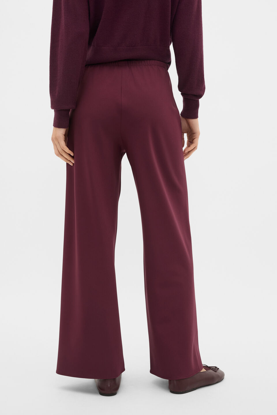 Easy Wide Leg Pant  Plum Red