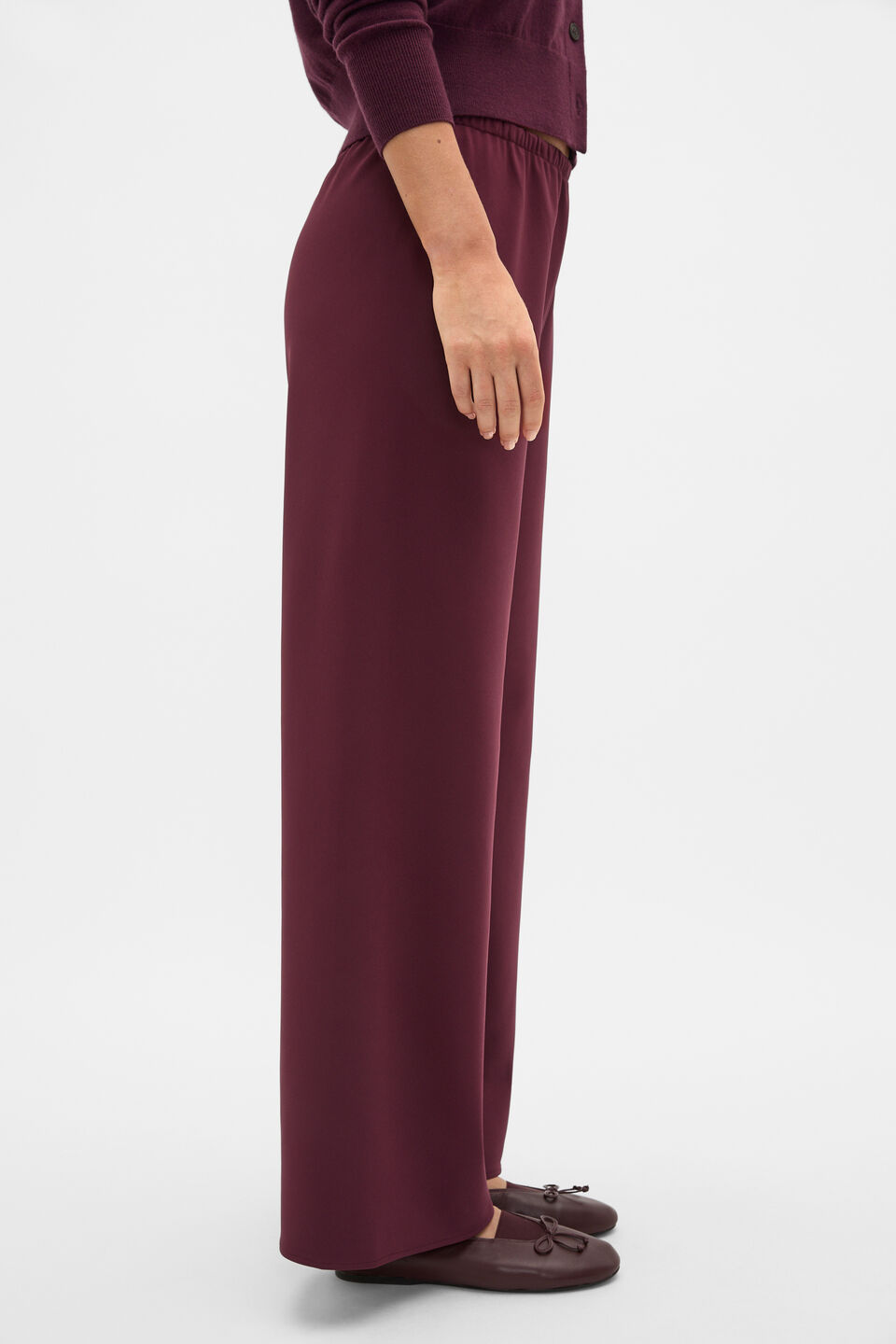 Easy Wide Leg Pant  Plum Red