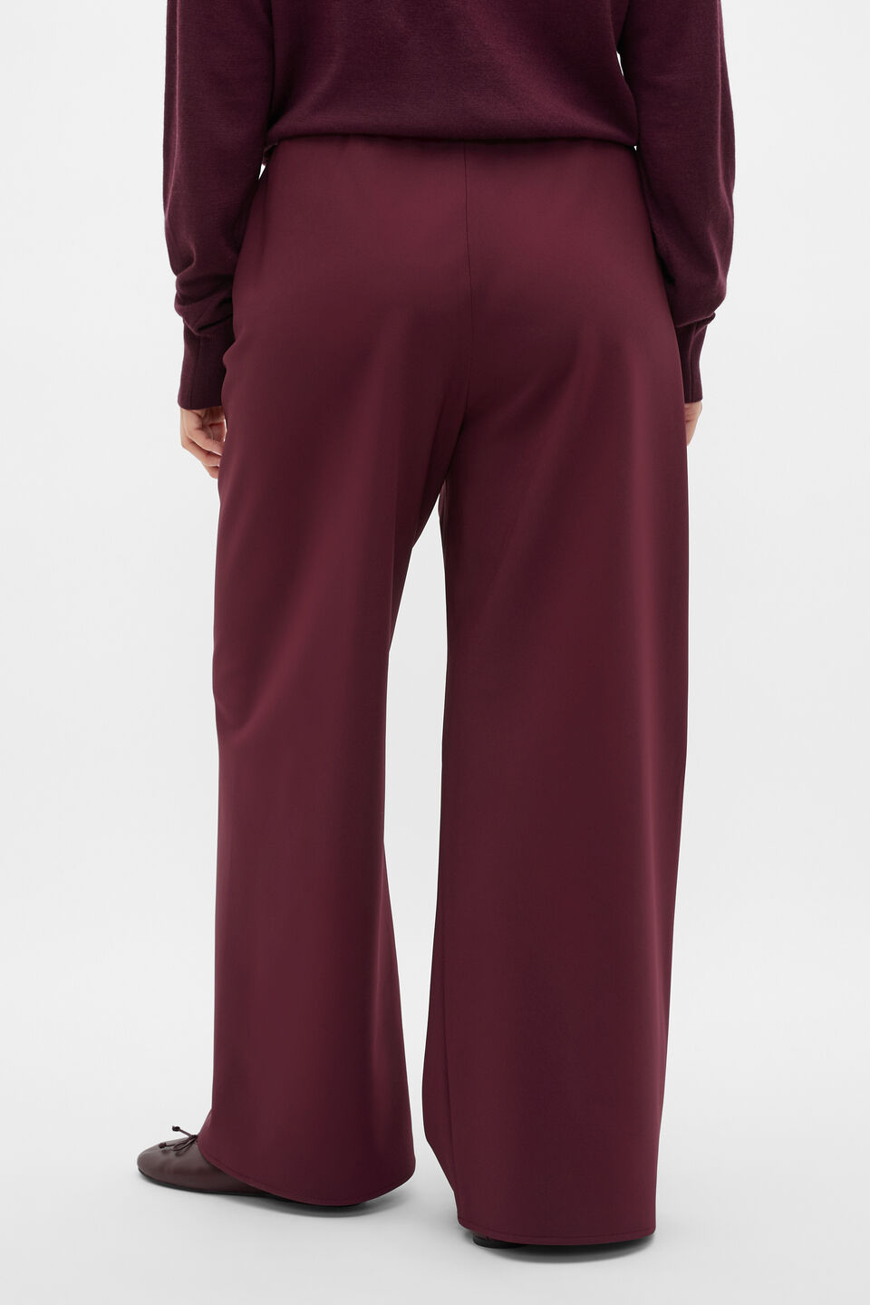 Easy Wide Leg Pant  Plum Red