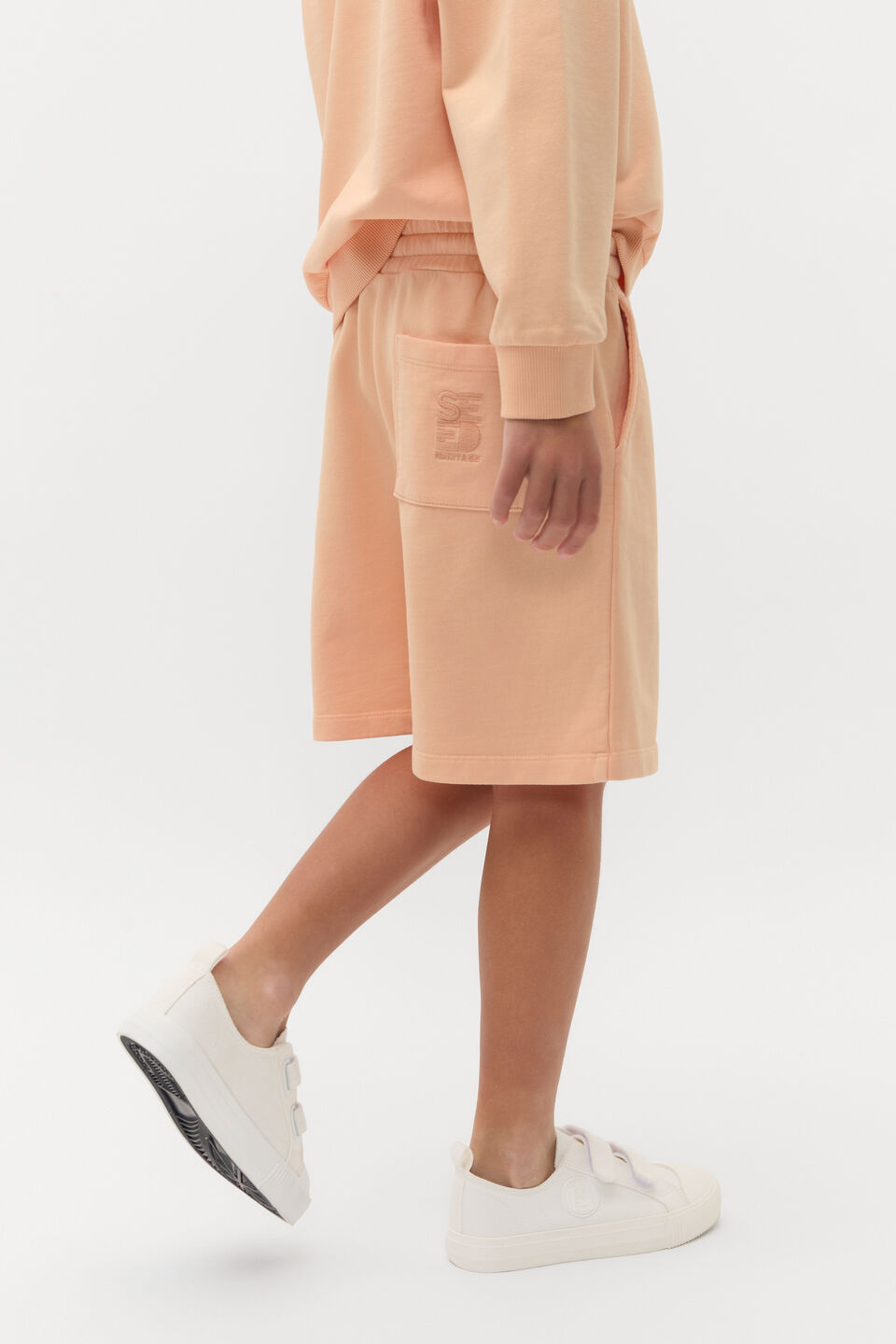 Longline Garment Dye Short  Washed Apricot