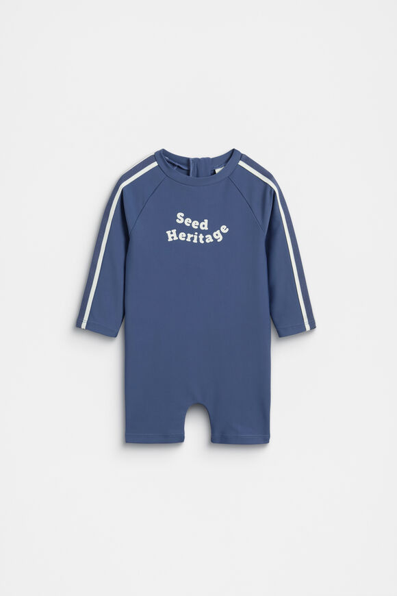 Side Tape Swimsuit  Washed Navy  hi-res