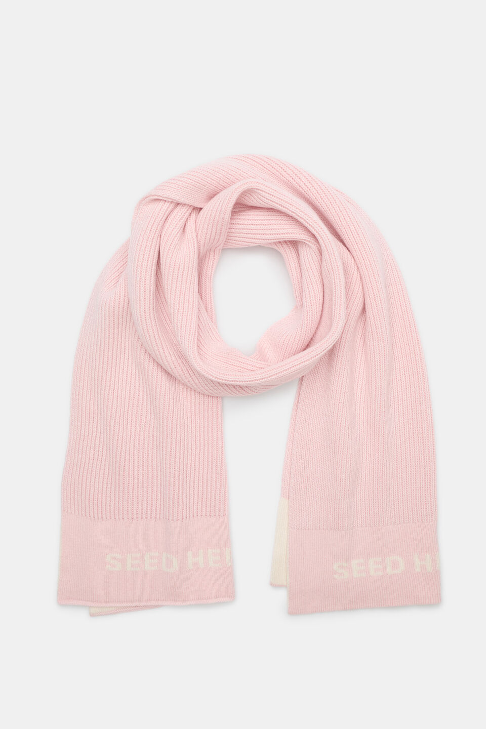 Rib Knit Logo Scarf  Pale Blossom