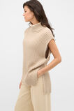 Collar Knit Poncho  Sandstone Marle  hi-res