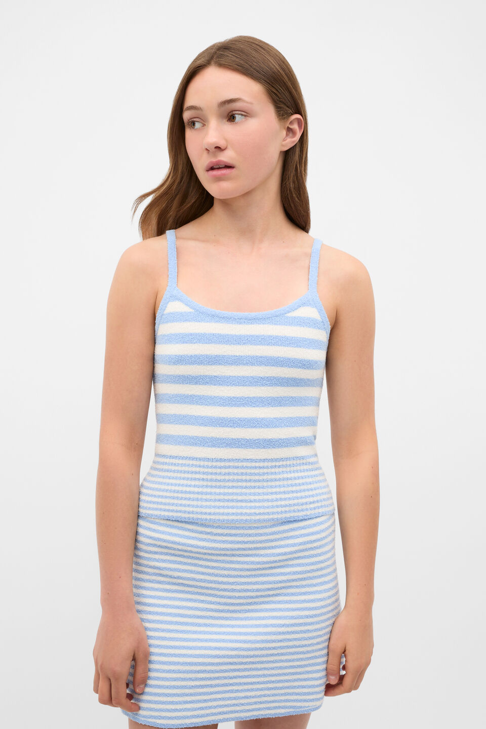 Stripe Knit Tank  Cloud Blue