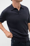 Short Sleeve Merino Knit Polo  Midnight Blue  hi-res