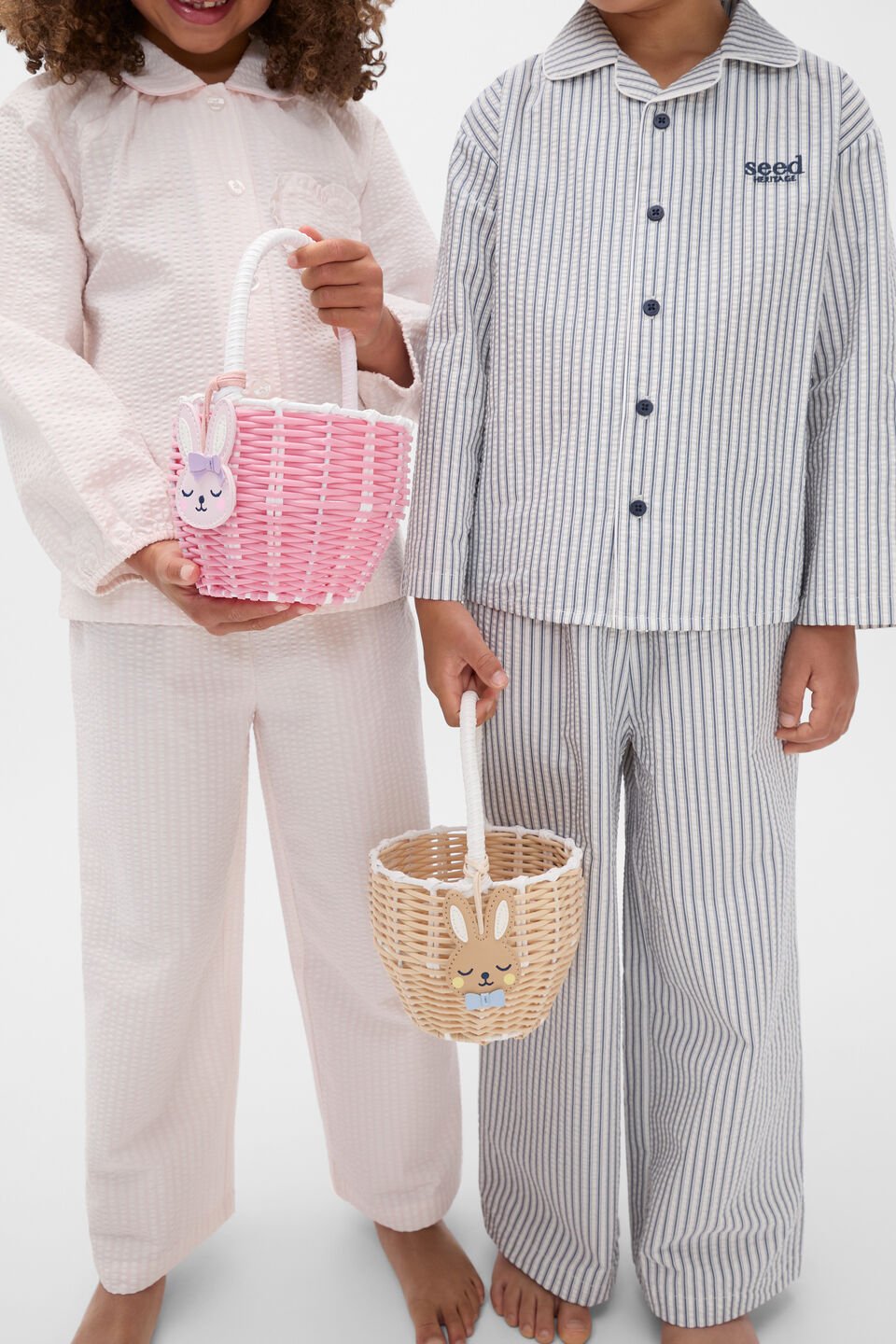 Woven Bunny Basket  Milk Tea