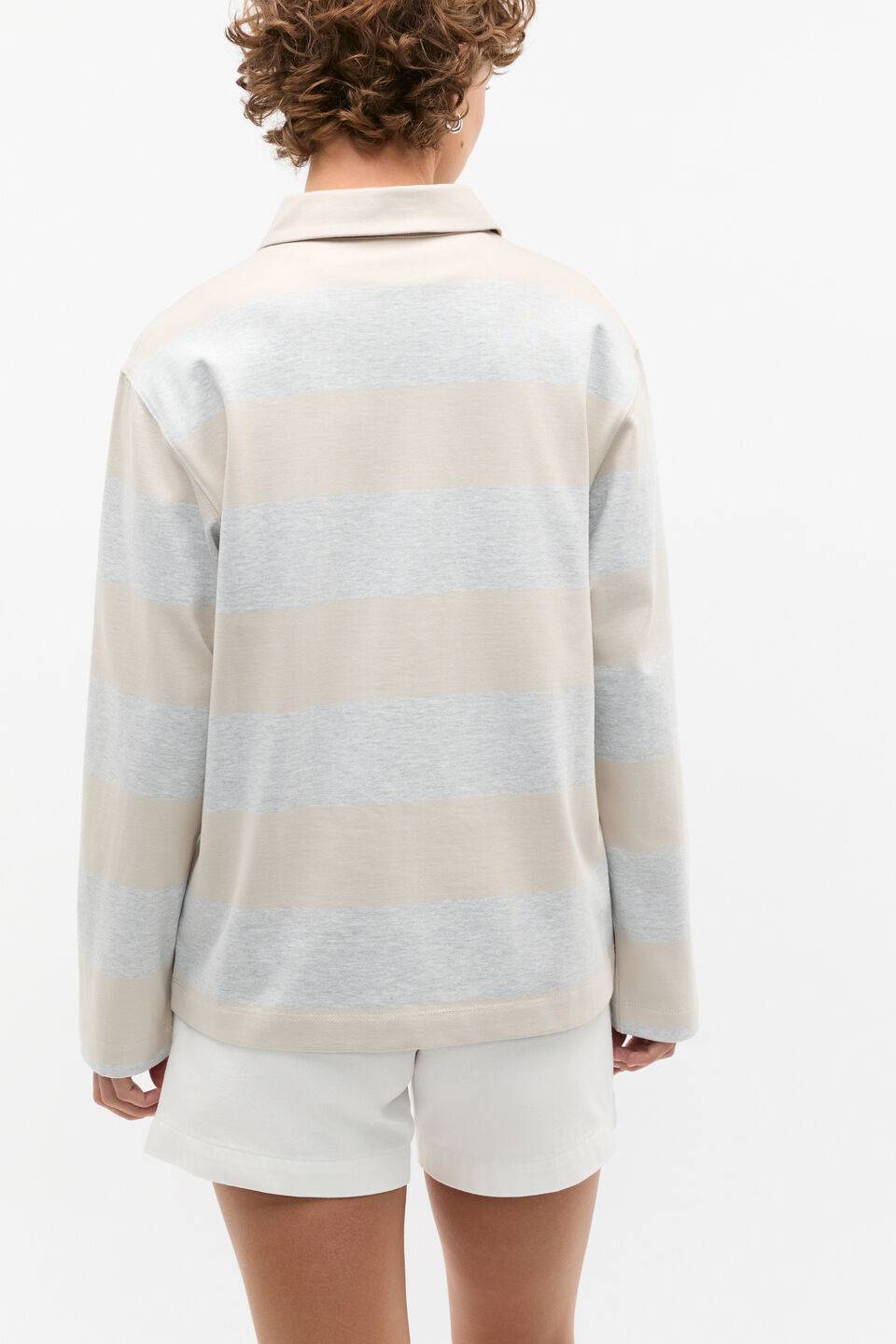 Rugby Oversized Sweat  Vintage Grey Marle Stripe